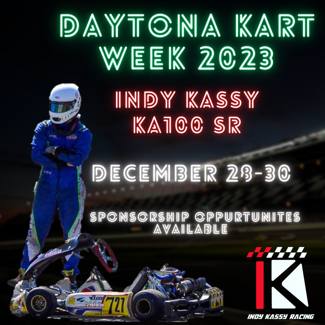 Support Indy Kassy on Openfender Daytona Kart Week KA100